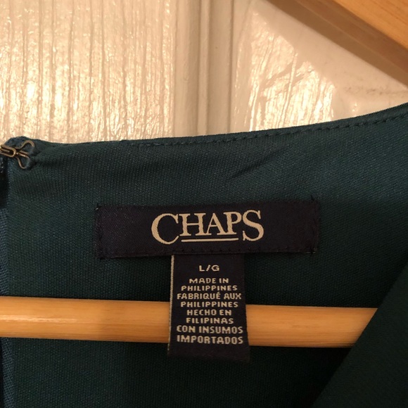 Dark Green Long Sleeve Chaps Dress size large - Picture 3 of 3